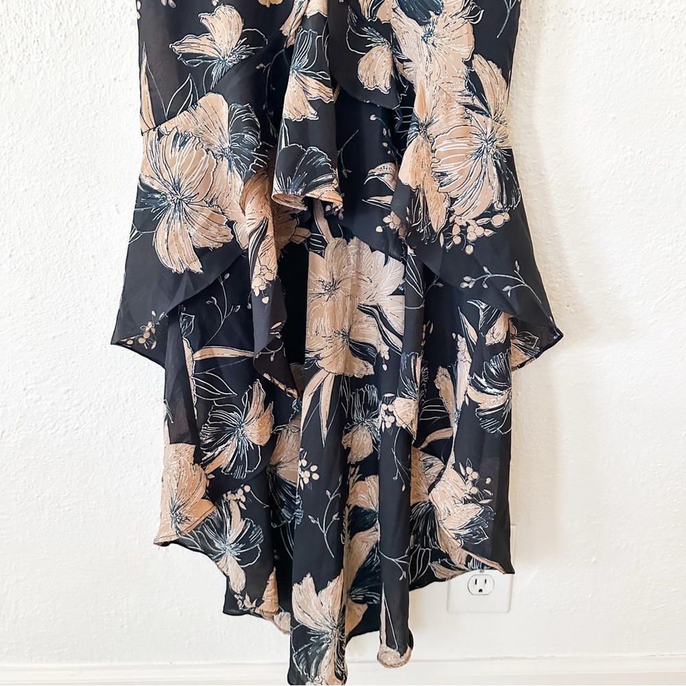 Lulus Womens Darling Daylily Black Floral Print High-Low Maxi Dress - Picture 6 of 10